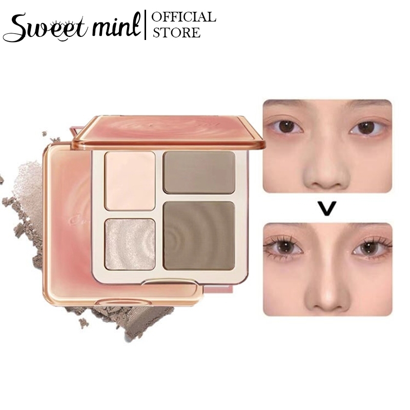 Bảng trang điểm mắt đường viền Sweet Mint 4 màu mờ kết hợp chống thấm nước lâu dài 3D