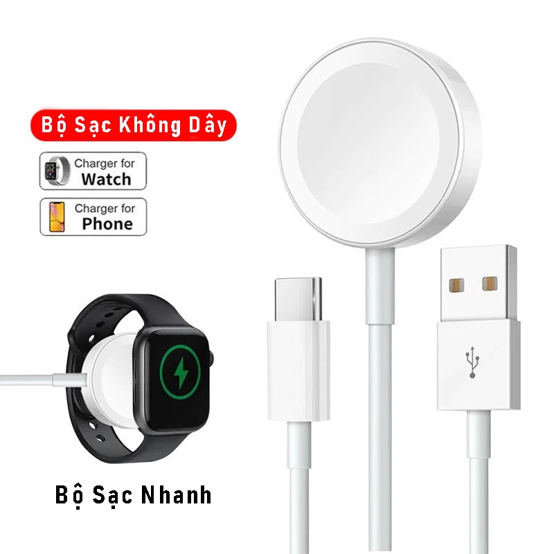 Bộ sạc IWatch thích hợp cho Apple SE / 10 / 9 / 8 / 7 / 6 / 5 / 4 / 3 / 2 Đồng hồ sạc nhanh thu hút từ tính không dây cho IPhone Ultra Serier 10