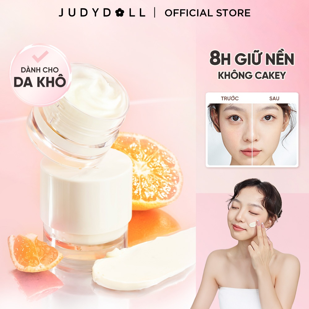 Kem Lót Trang Điểm JUDYDOLL 30g Dưỡng Ẩm Hương Quýt Biển Nâng Tone Kiềm Dầu Mịn Lì Thu Nhỏ Lỗ Chân Lông