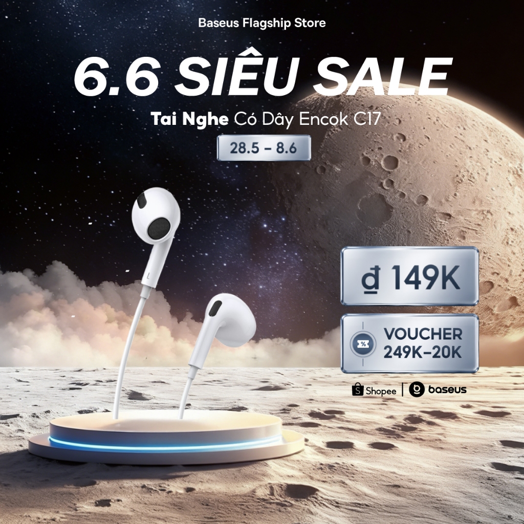 Tai nghe Baseus C17 Type-C Tai nghe nhét tai Tai nghe có dây có Mic cho điện thoại thông minh