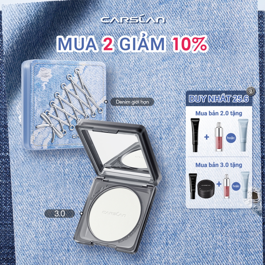 Phấn Nén kiềm dầu Carslan Soft Mist 24h Phấn Phủ trang điểm Mềm Mại Lâu Trôi 8g