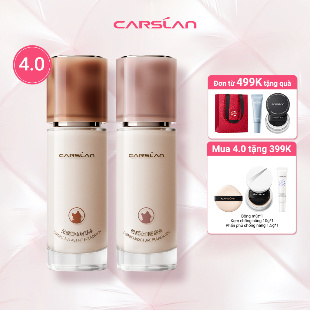 Kem nền CARSLAN dạng lỏng kiềm dầu lâu trôi chống thấm nước suốt 24h 30g