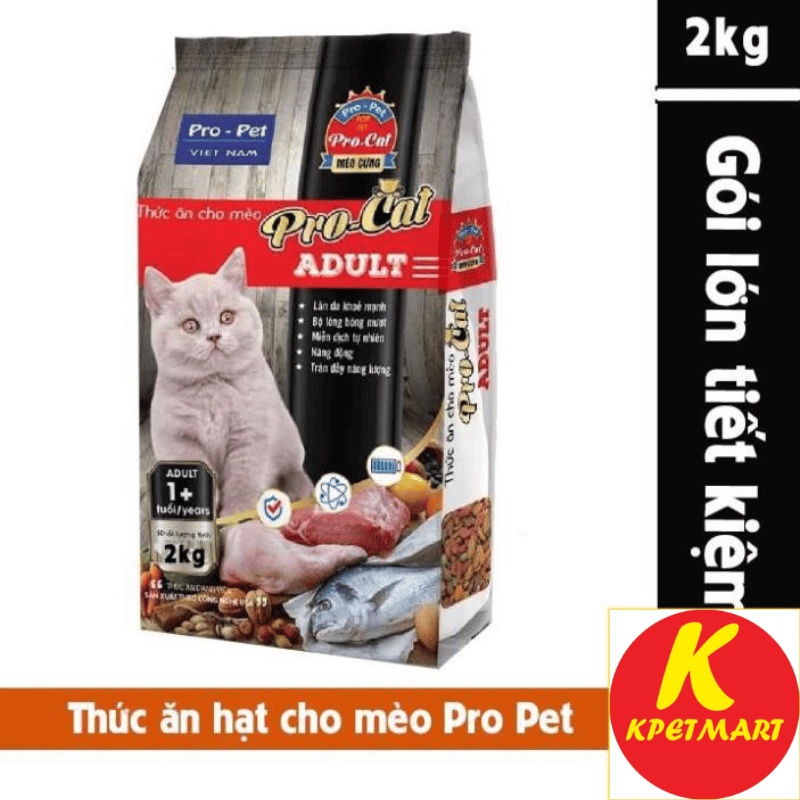 <2kg> Thức Ăn Hạt Cho Mèo Pro-cat Adult 2kg - Hạt Cho Mèo - Thức Ăn Cho Mèo PRO CAT