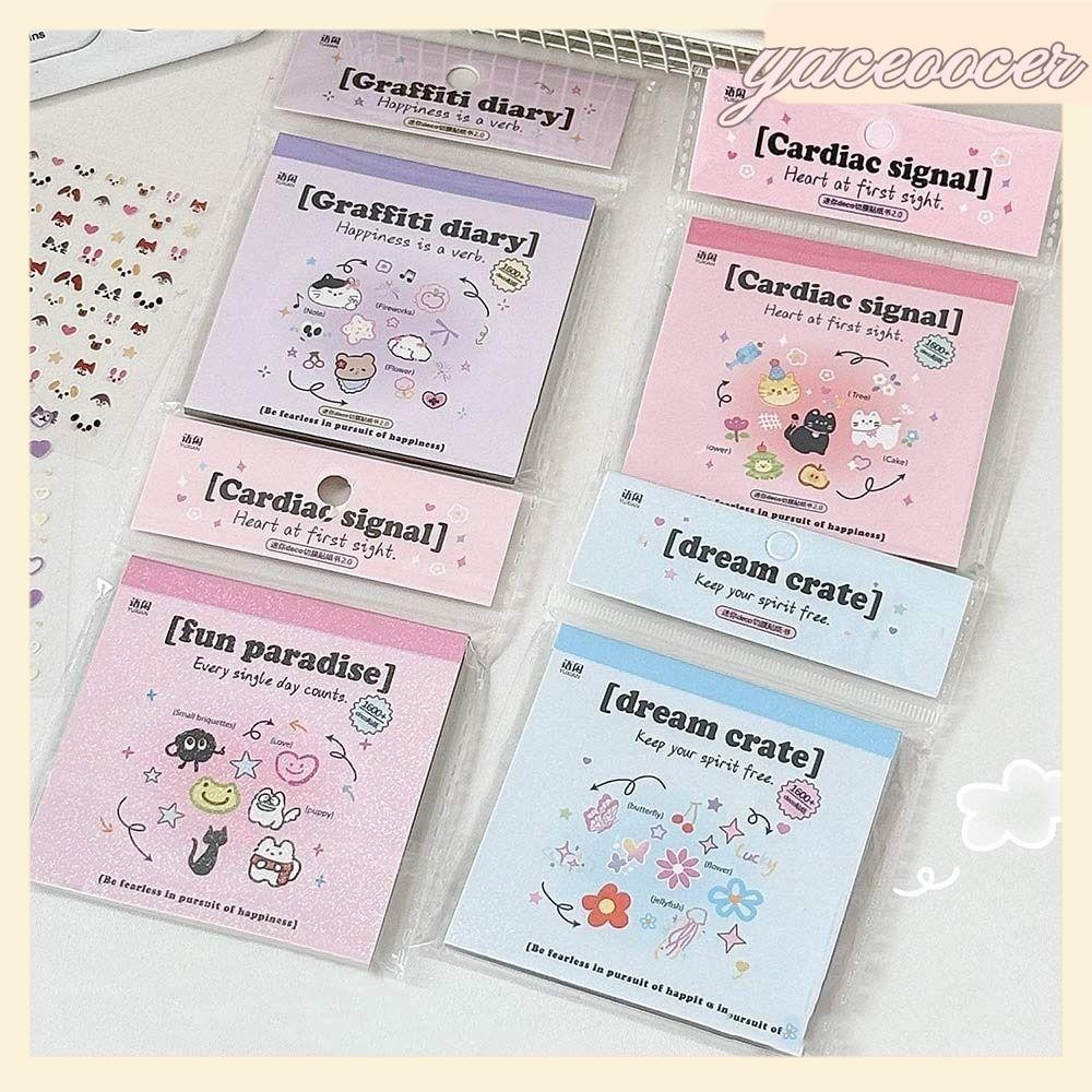 YACEOOCER 24 Cái / bộ Miếng Dán Móng Tay, Miếng Dán Cốc Tự Dính Dập Nổi Mềm, Miếng Dán Hoạt Hình Đa Năng Không Phản Hồi Thời Trang Để Trang Trí Móng Tay Nghệ Thuật