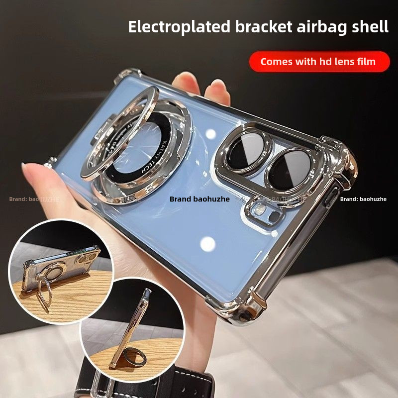 【 Vỏ bảo vệ chống rơi bốn dây 】 cho IQOO Neo 10 Pro IQOO Neo 9 Pro Neo 9s Pro + Neo 8 Pro Neo 7 SE Điện thoại di động mạ điện mềm TPU có giá đỡ từ tính