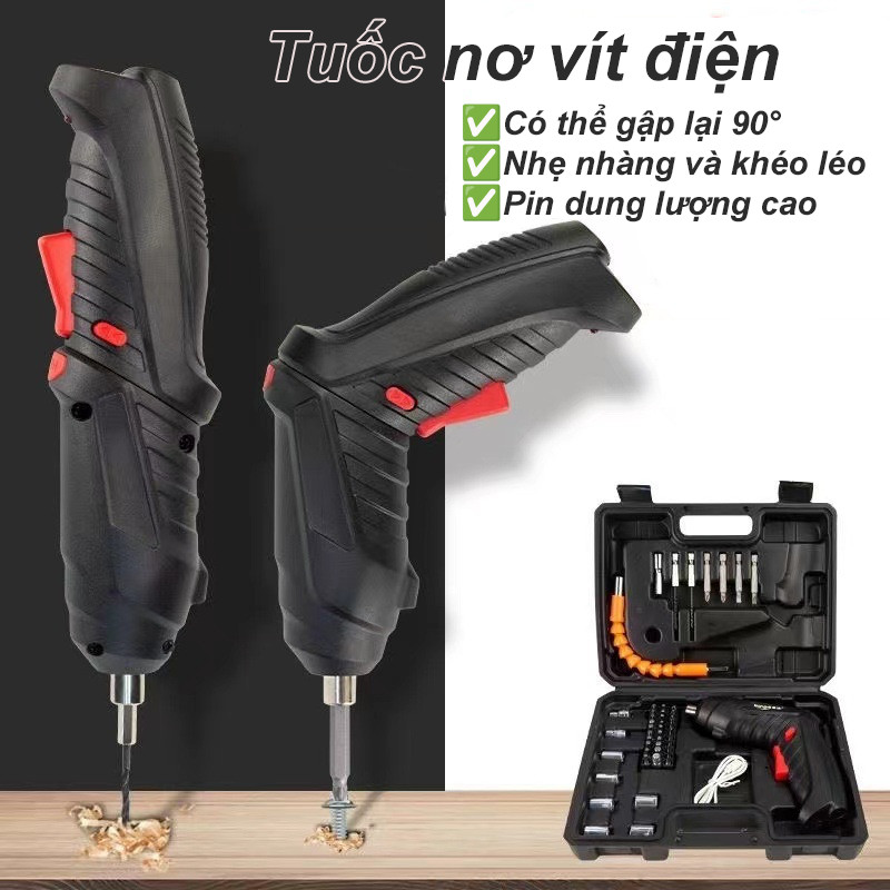 Máy Bắt Vít Cầm Tay, Máy Khoan Pin Min đa năng-với 47 phụ kiện Thông Dụng Cao Cấp của Thiên Lộ