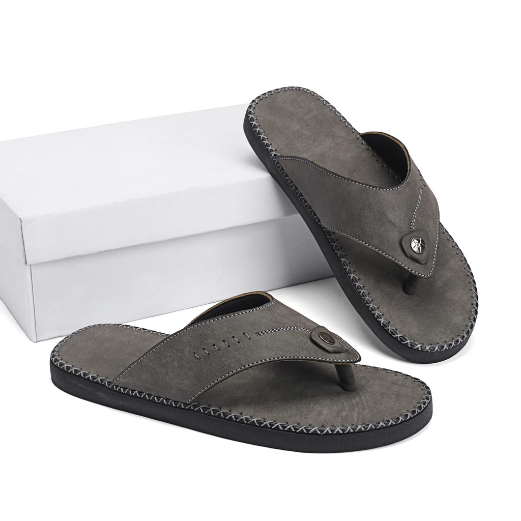 Dép xỏ ngón da sáp nam đế đúc khâu chỉ toàn bộ chắc chắn ,dép thời trang kiểu dáng trẻ trung VV