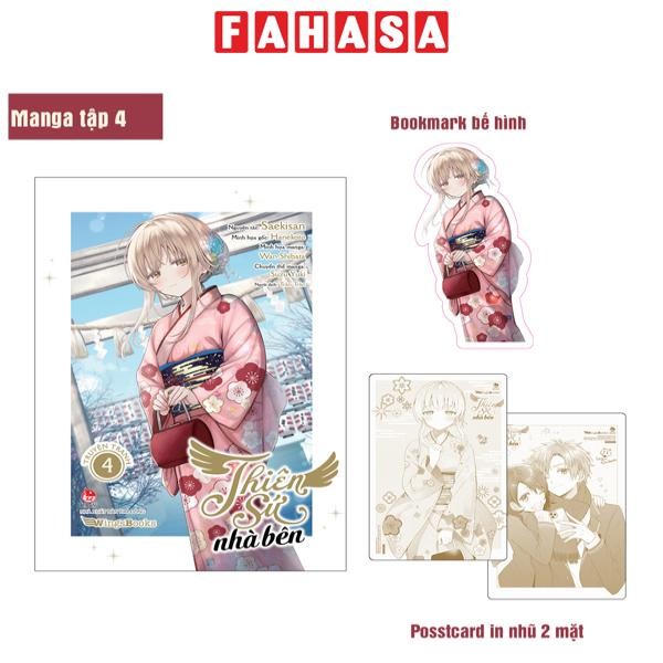 Sách - [Manga] Thiên Sứ Nhà Bên - Tập 4 - Tặng Kèm Bookmark Bế Hình + Postcard In Nhũ 2 Mặt