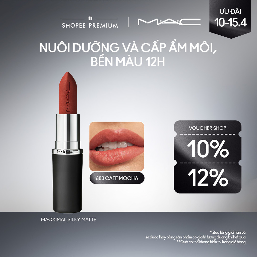 Son thỏi nhung lì MAC MACximal Silky Matte Lipstick | Son thỏi bán chạy, hiệu ứng mịn lì, bền màu suốt 12H