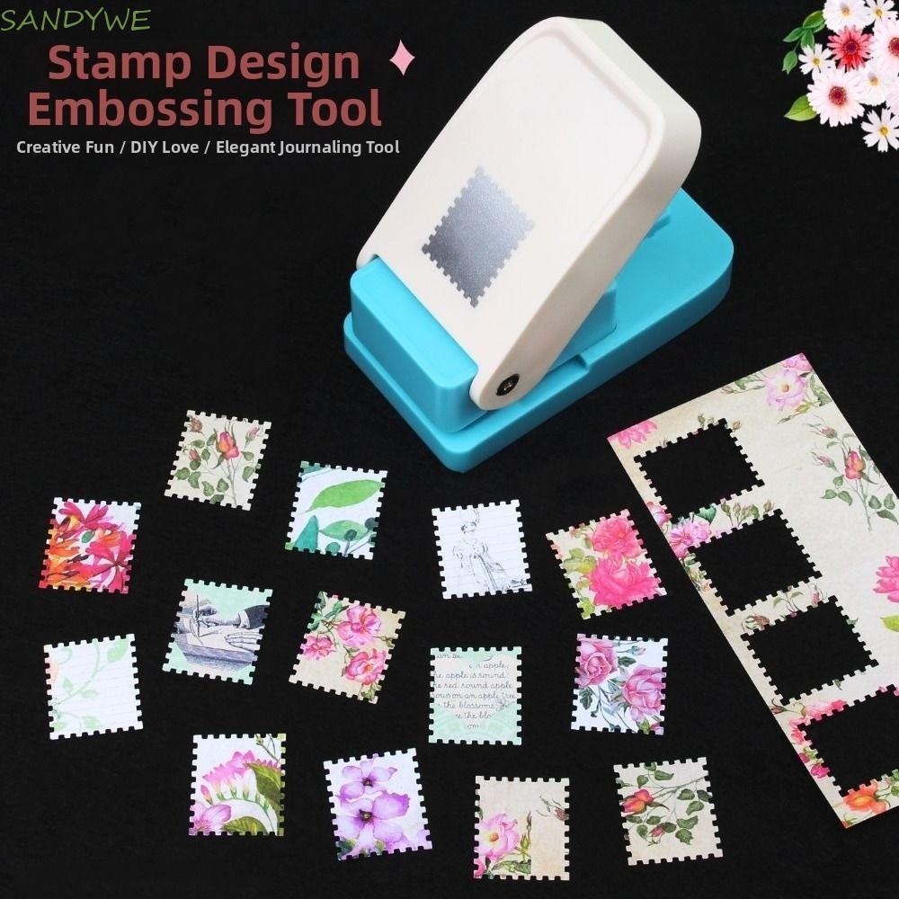 SANDYWE Stamp Border Punch, Máy dập nổi DIY tiết kiệm nhân công, Máy đục lỗ Thủ công Sáng tạo Cắt giấy Giáng sinh Lỗ đục lỗ cho thẻ