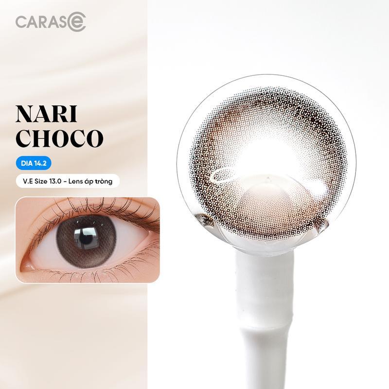 [1 chiếc] Kính áp tròng khoá ẩm 1 Ngày Màu Nâu Đồng CARASE, Lens cận NARI CHOCO 