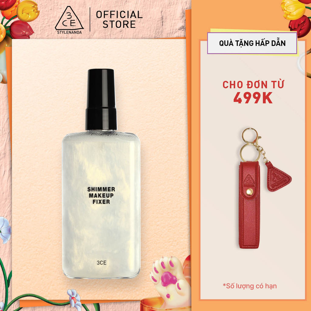 Chai Xịt Cố Định Lớp Trang Điểm 3CE 3CE Shimmer Makeup Fixer