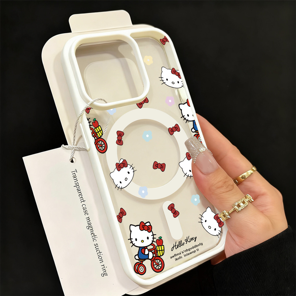 Vỏ từ tính hình hoạt hình dành cho Hello Kitty iPhone15 16 17 Pro MAX iPhone 12 11 Pro 14 Plus XS XR 4232CXK