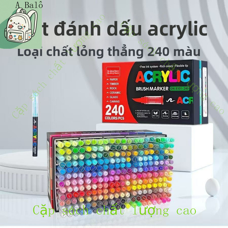 GUANGNA 120|168|200|240 Bút đánh dấu acrylic lỏng đầu mềm cho trẻ em, bút màu vẽ tay, graffiti có thể chồng chất