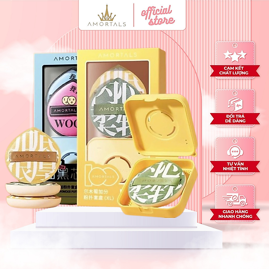 Mút Trang Điểm AMORTALS Siêu Mềm Dễ Tán Kem Nền Đàn Hồi Mềm Mại