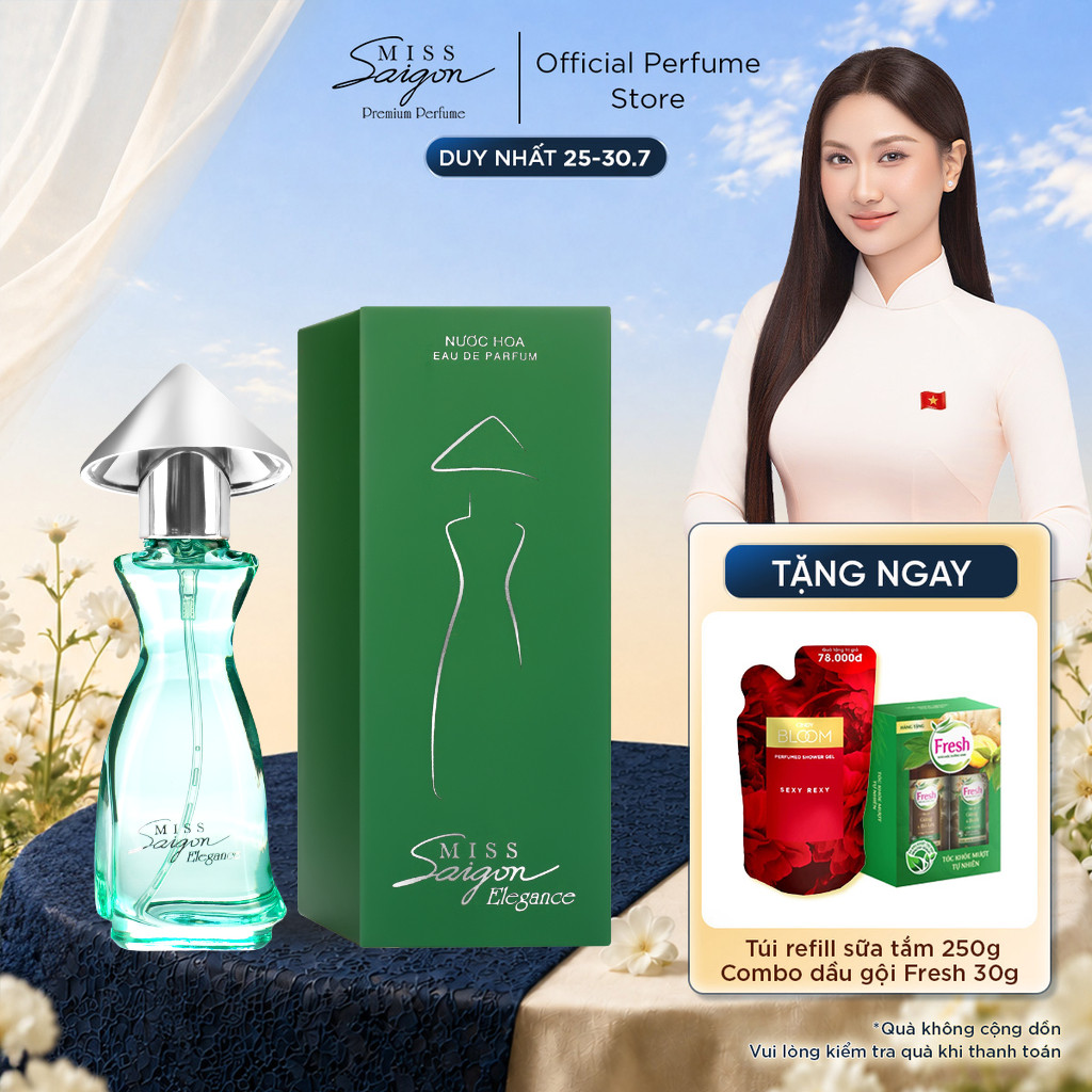 Nước hoa nữ Miss Saigon Elegance Jade 15ml - Hương tươi mát