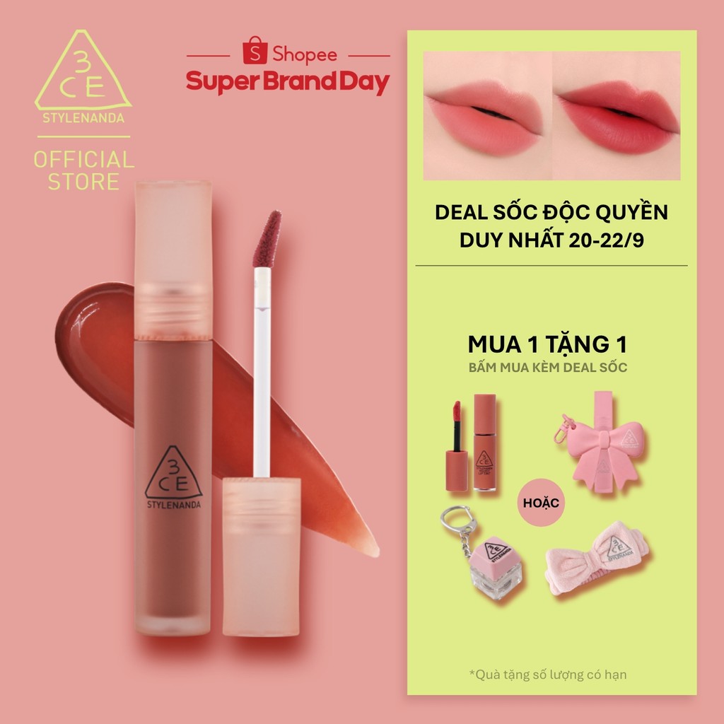 Son Kem Lì 3CE Blur Water Tint Mịn Môi Mờ Ảo, Không Lem, Lâu Trôi, Che Phủ Rãnh Môi, Bền Màu, Nhẹ Môi