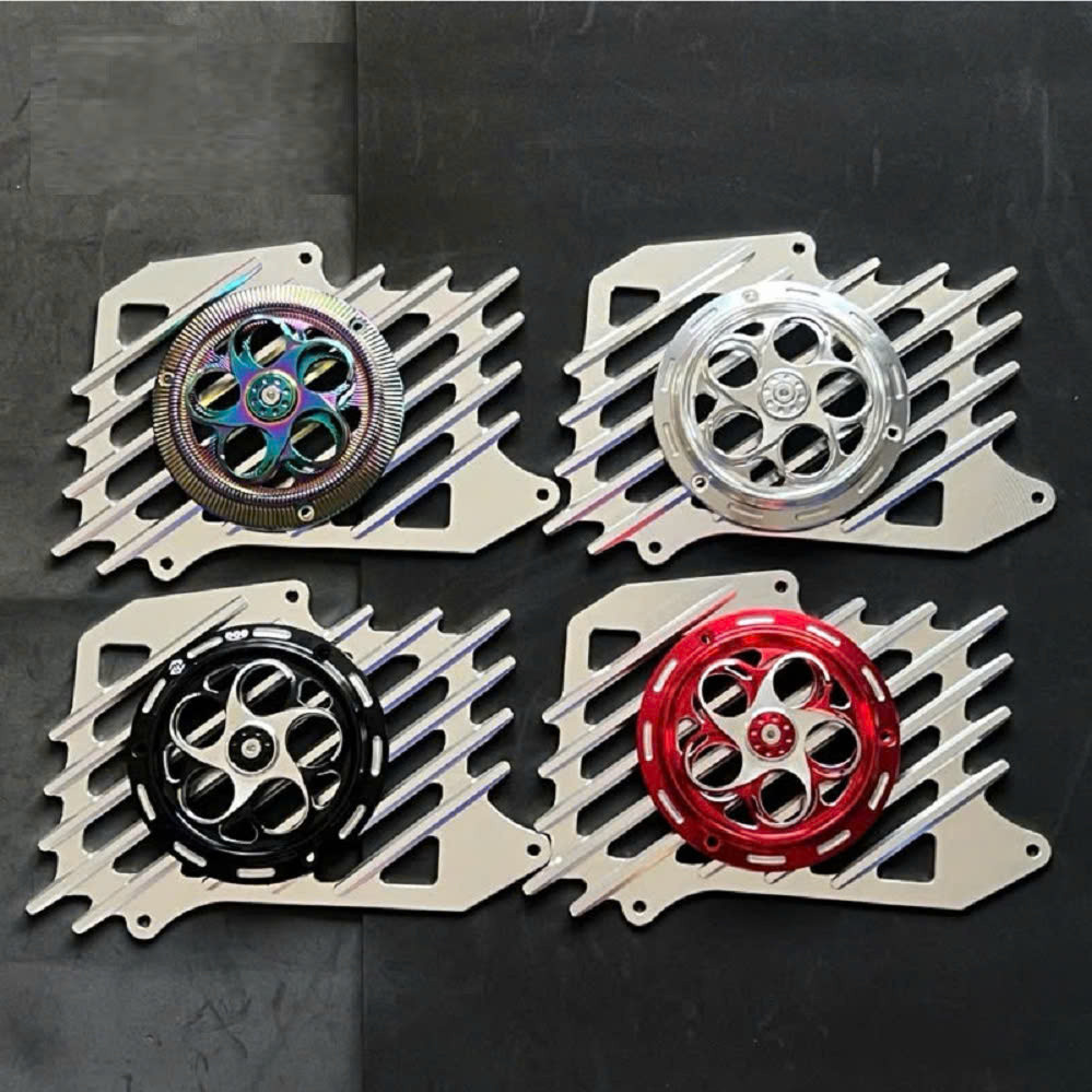 Che Két nước CNC + Quạt gió xoay tản nhiệt CNC lắp xe 4 val SH/ VARIO160, AB160, Lead ( 4 val )_MS1