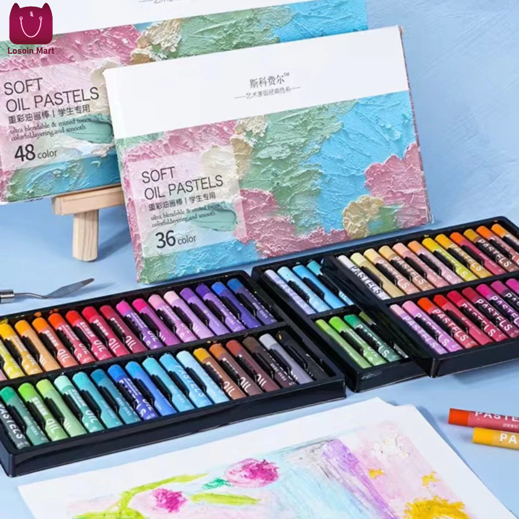 Bút sáp dầu màu mềm, dày, an toàn và không độc hại, vẽ graffiti, que màu siêu mềm
