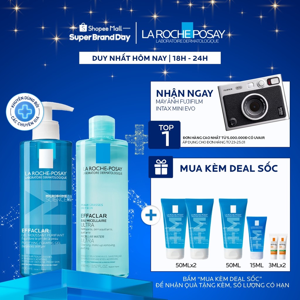 Bộ đôi làm sạch và tẩy trang dành cho da dầu mụn Double Cleansing Oily Skin