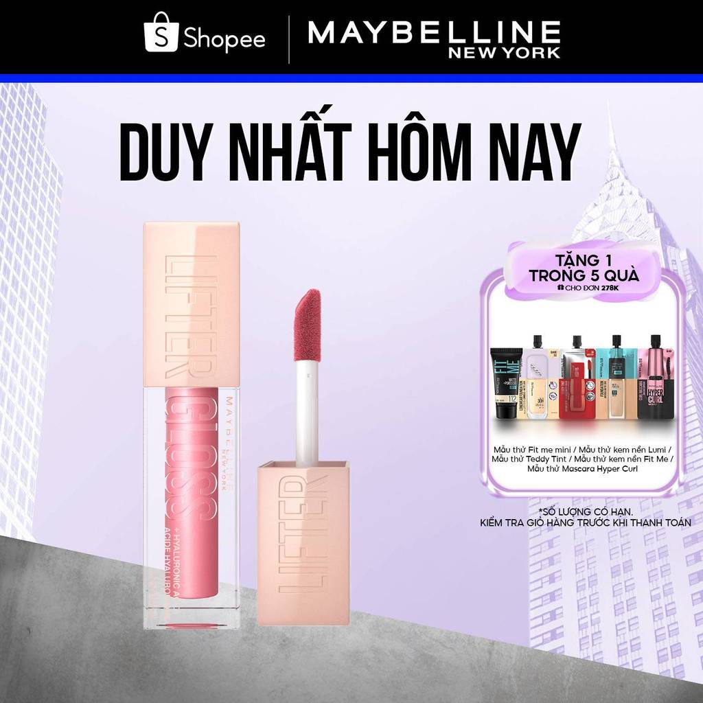 Son Bóng Lifter Gloss cho Đôi Môi Đầy Căng Mọng Kẹo cùng Hyaluronic Acid Maybelline New York 5.4ML