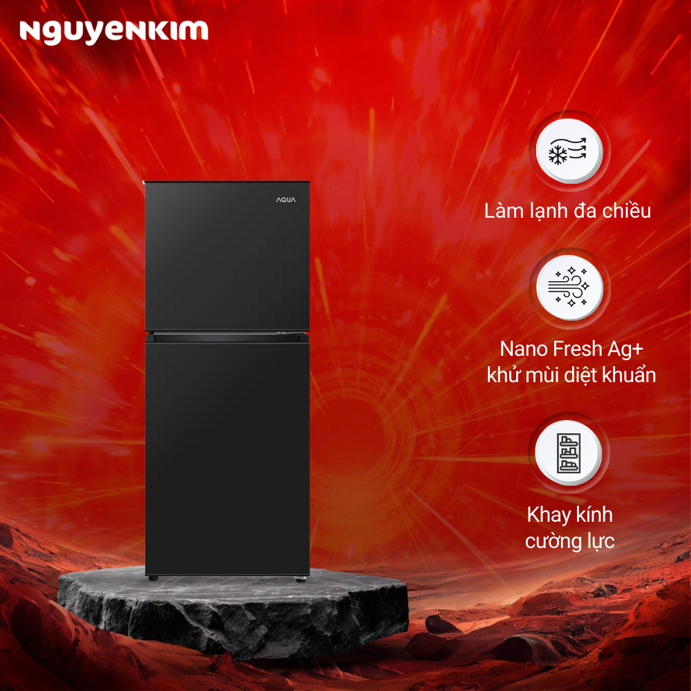Tủ lạnh 2 cánh Aqua 130 lít ngăn đông trên AQR-T160FA(BS)