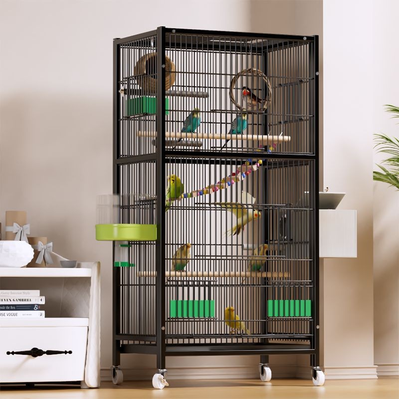 Trong kho [Có bánh xe] Lồng chim bằng dây thép dày, khung ngăn kéo lồng vẹt chống gỉ và chống cắn