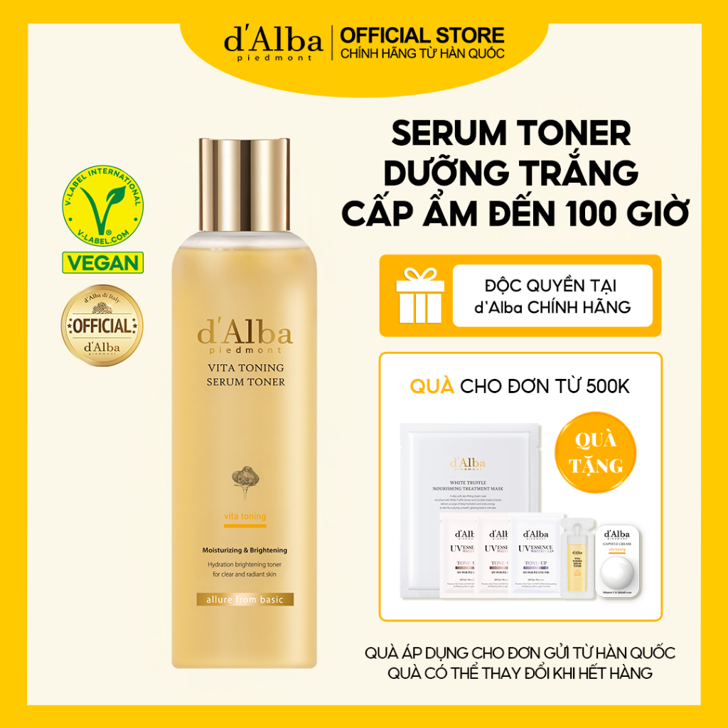 [d'Alba Official] Toner serum cải thiện lỗ chân lông, dưỡng ẩm lên tới 100 giờ 180ml (Bản nâng cấp)