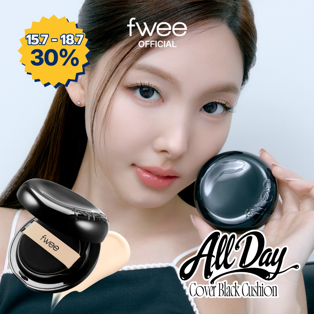 [fwee] All-Day Cover Black Cushion (5 Colors)