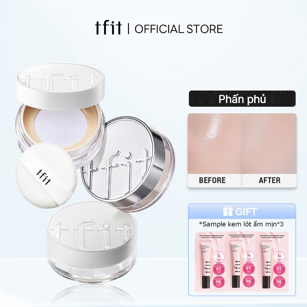 [TFIT Official] Phấn Phủ Kiềm dầu 24 giờ Chống mồ hôi Translucent Set Finishing Powder 7g Translucent Set Essential Powder 5g