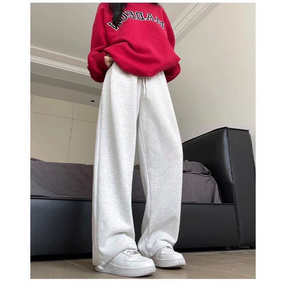 Quần Ống Rộng Vải Nỉ Lì Mịn Mặc 2 Kiểu Ông Rộng Suông Nam Nữ Hàng Đẹp