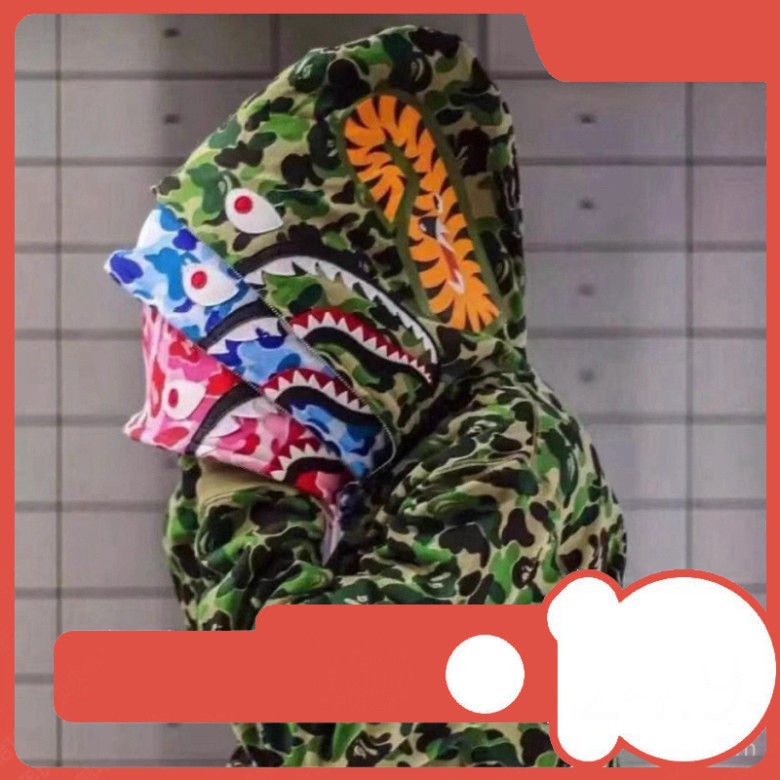 [BP] Áo Hoodie Bape Cá Mập Nam, Thiết Kế Thời Trang Đẹp, Phong Cách Dành Cho Tín Đồ Dạo Phố, Dây Kéo Đôi. [SALE HOT]