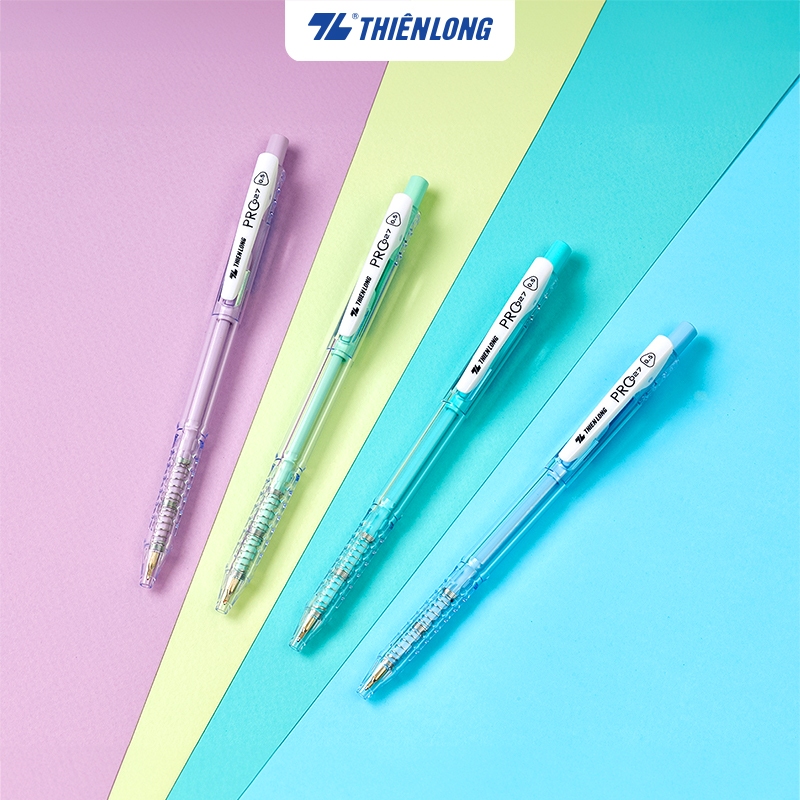 Combo 5/10/20 Bút bi Thiên Long Pro 027 TL-105 - 3 màu mực, thân bút pastel thời trang, phù hợp cho học sinh, sinh viên