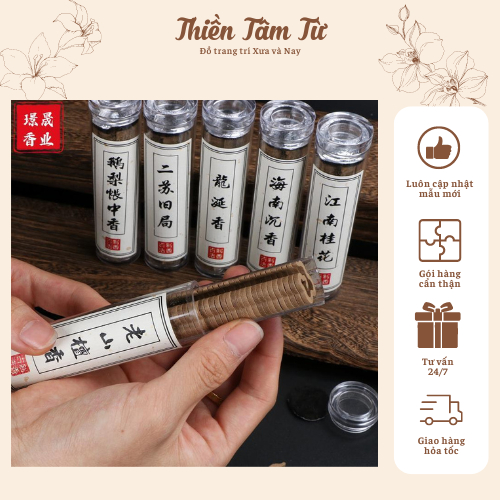 Hộp 42 khoanh nhang vân mây, hương gỗ tự nhiên, thiền định thư giãn