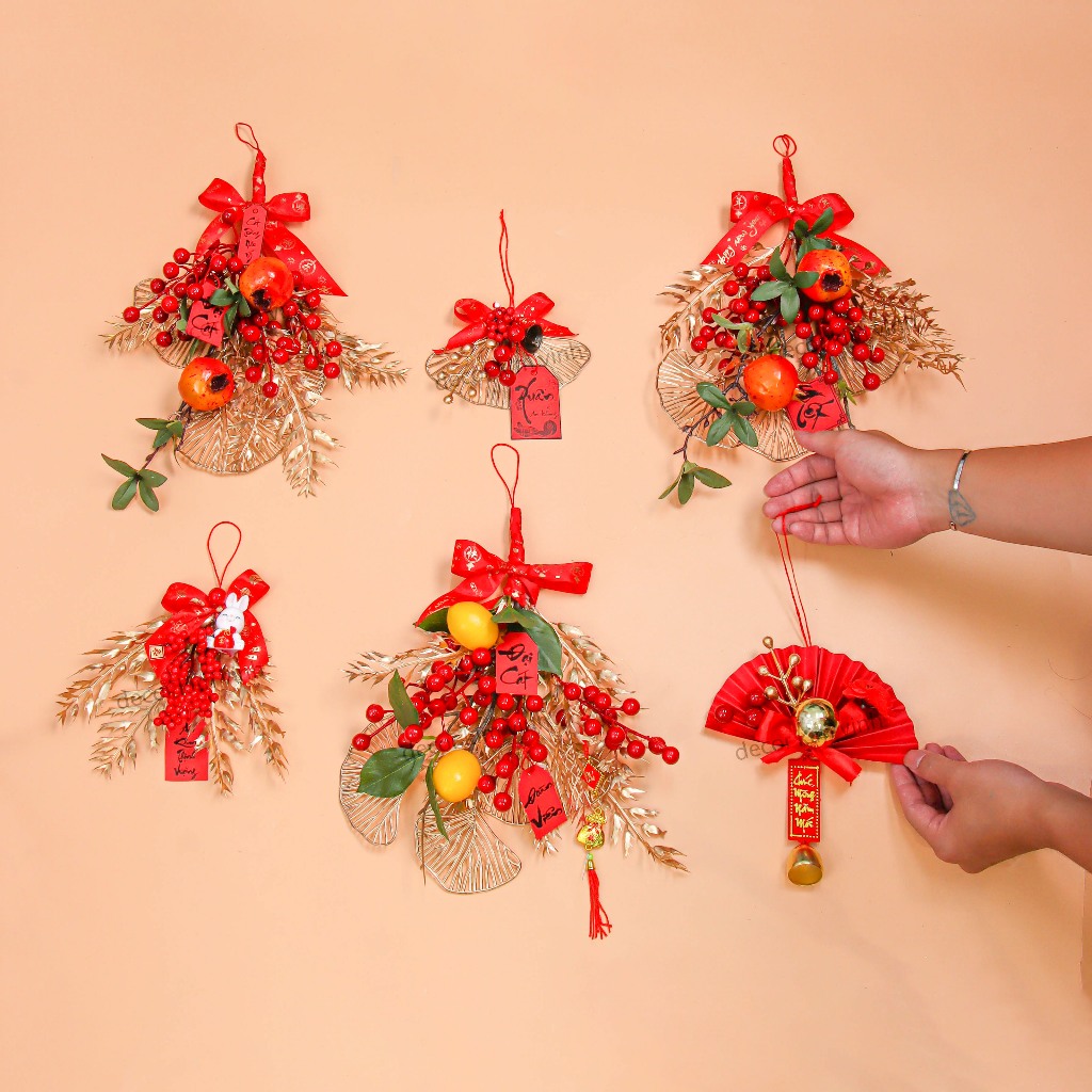 Vòng Hoa Tết H98 Dây Treo Vòng Hoa Tết, Vòng Hoa Trang Trí Tết Xuân