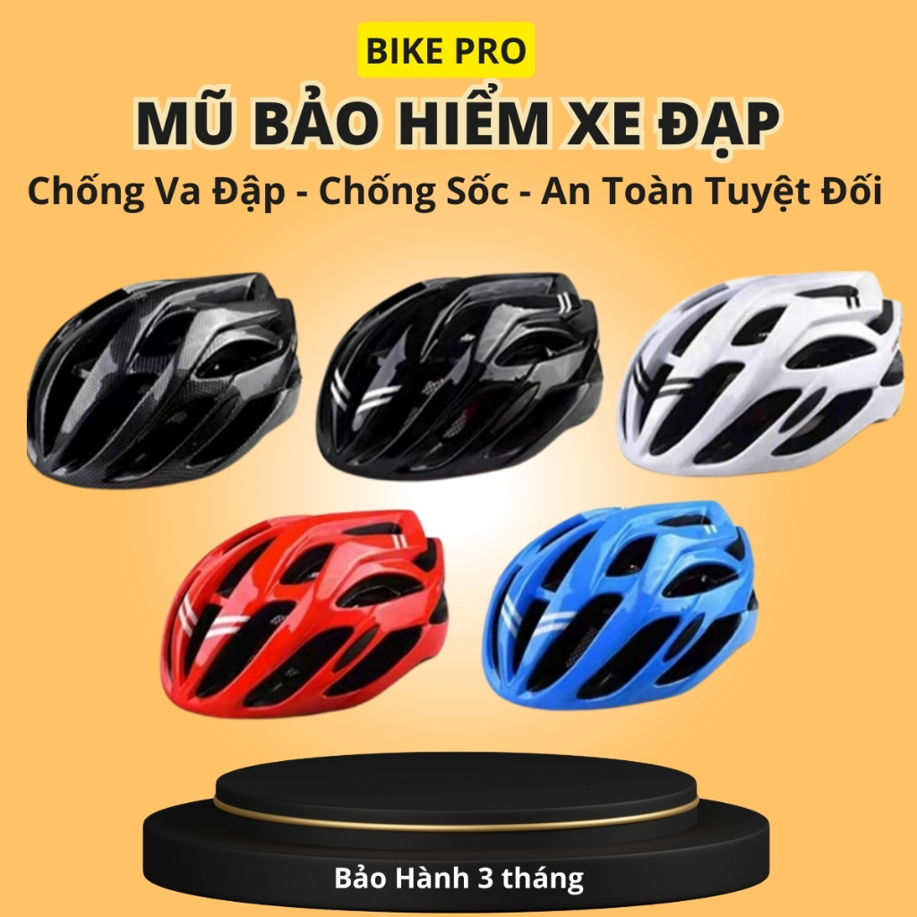 Nón Bảo Hiểm Xe Đạp BIKE PRO Chống Va Đập Dành Cho Nam Nữ Mũ Bảo Hiểm Xe Đạp Chất Liệu PC Siêu Nhẹ Thoáng Khí Bảo Vệ Đầu