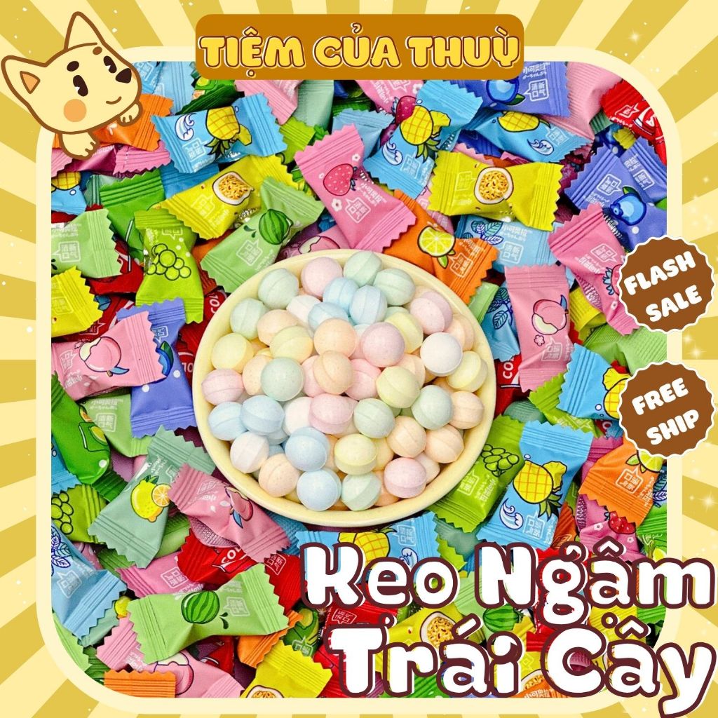 (16 Vị) 500G Kẹo Ngậm Trái Cây Không Đường Vitamin C Thơm Miệng, Kẹo Ngậm Mix Vị 12 Vị, Kẹo PlayMore Bạc Hà Mát Lạnh