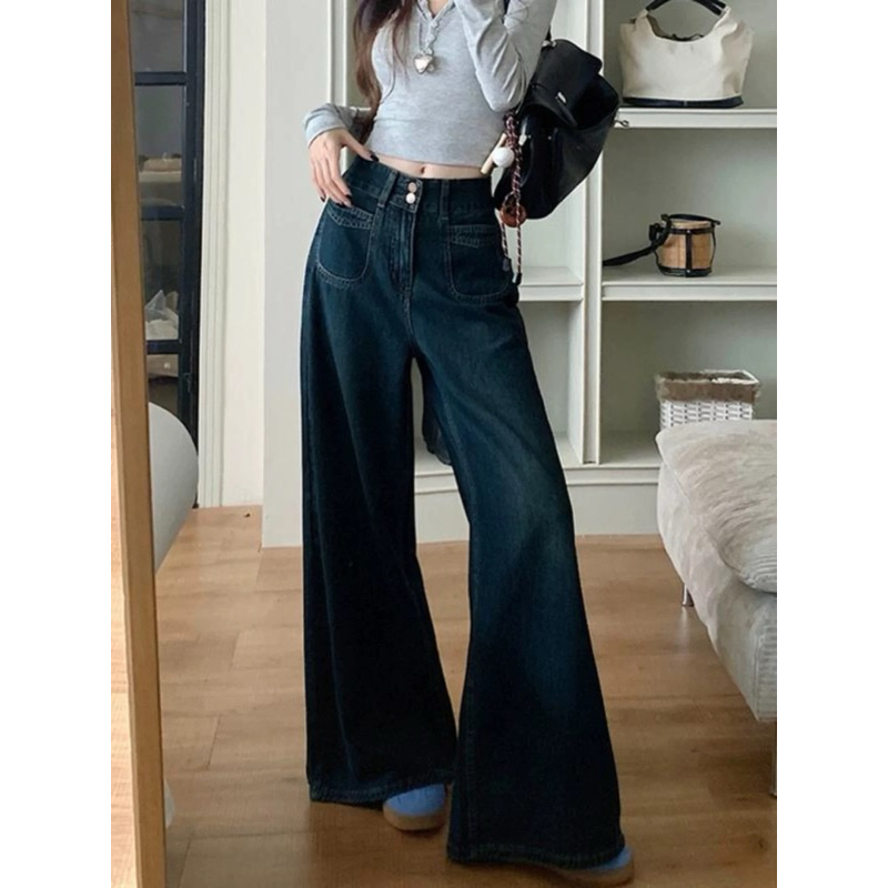 SẴN 1234XL [Bigsize L-7XL] Quần Jeans Bigsize Nữ Ống Rộng Đáy Cao Basis đi học đi làm 2025