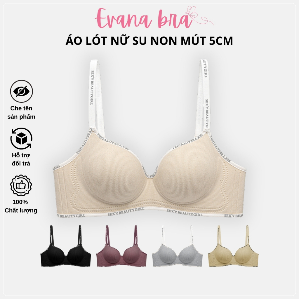 [AS502 ] Áo Lót Nữ Đúc Su DÀY 3-5CM Không Gọng Mềm Mại Thoải Mái Nâng Đẩy Vòng 1, Áo Ngực Đệm Dày Tạo Khe Cao Cấp