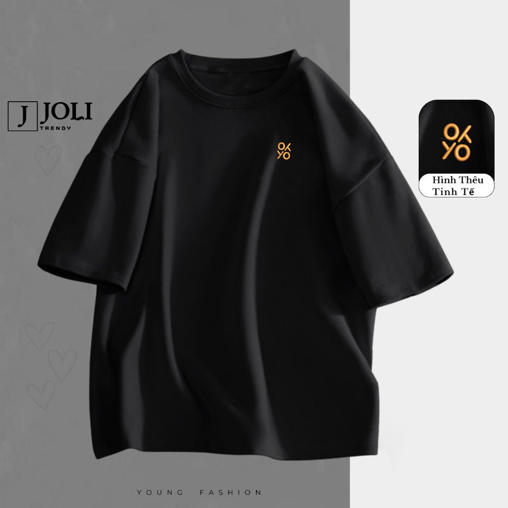 Áo Thun THÊU Cat & Goldfish By JOLI Chất Cotton Thoáng Mát Form Rộng Tay Lỡ Cho Nam Nữ Phong Cách Unisex J Joli Trendy