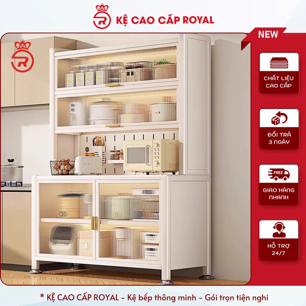 Kệ tủ bếp đa năng ROYAL tủ nhà bếp 6 tầng nhiều kích thước có bánh xe tiện lợi chắc chắn