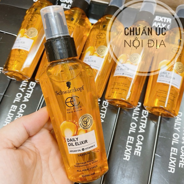 Dầu dưỡng tóc Schwarzkopf Extra Care Daily Oil Elixir, 6 Miracles Oil Essence 100ml Úc giúp tóc mềm mại và bóng mượt