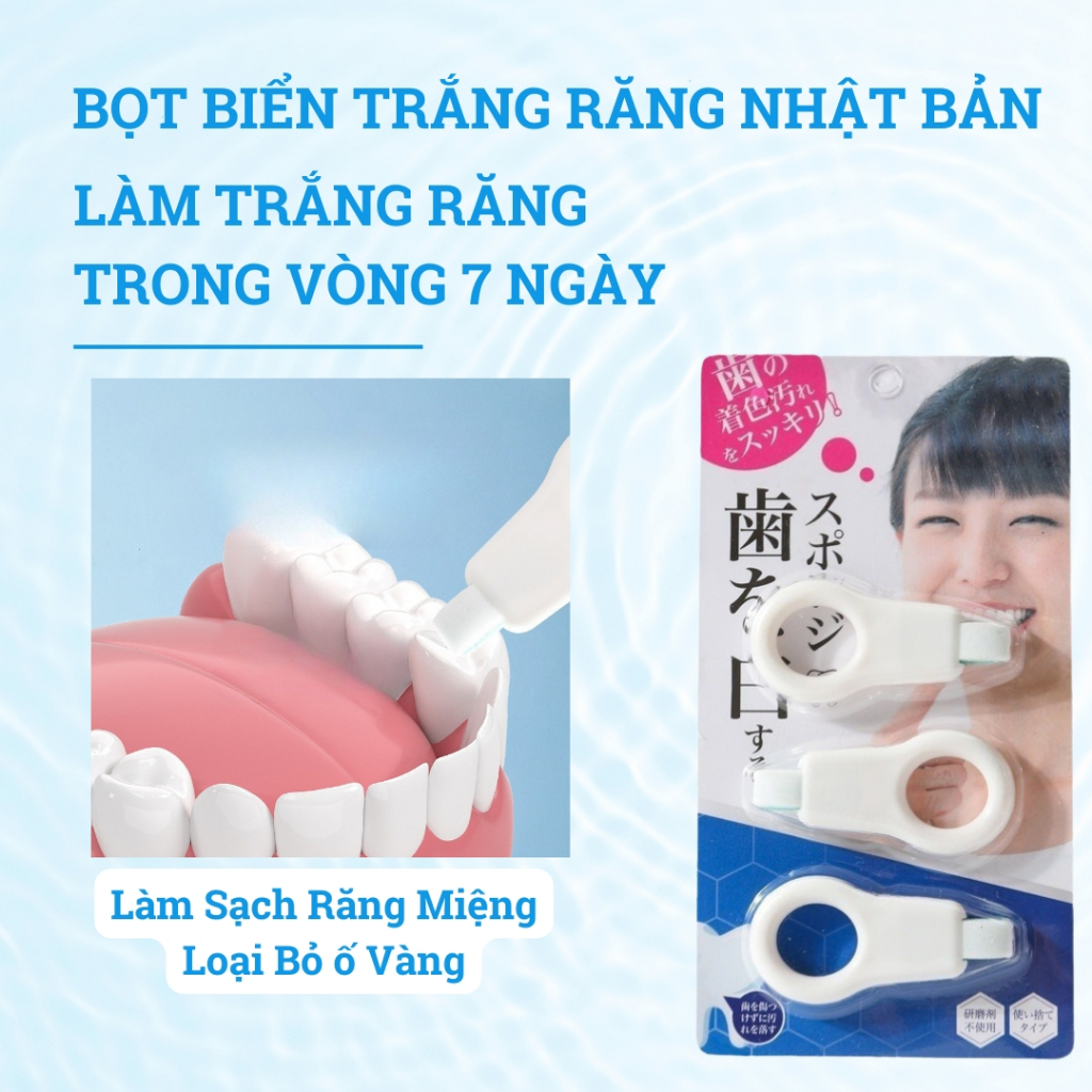 Miếng Bọt Biển Làm Sạch Răng Trẻ Em Và Người Lớn, Loại Bỏ Ố Vàng, Cho Hàm Răng Trắng Sáng Khoẻ Mạnh.
