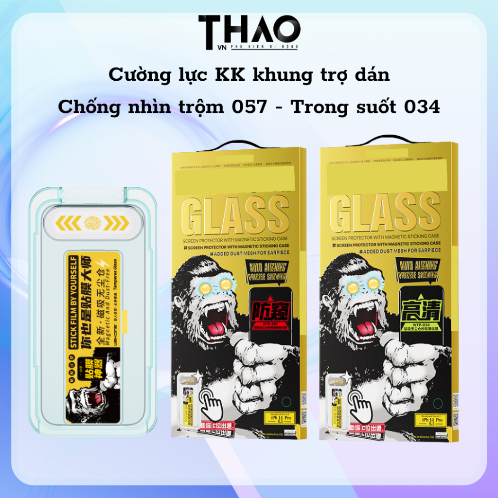 Kính cường lực Kinkong khung dán trong suốt và chống nhìn trộm dành cho iPhone, che màn loa nano, hạn chế va đập