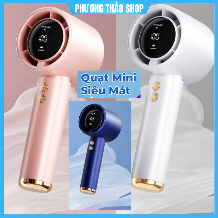 Quạt mini cầm tay M2 5000mAh di động có thể sạc gió mạnh 100 tốc độ turbo phản lực màn hình hiển thị pin tăng dây đeo