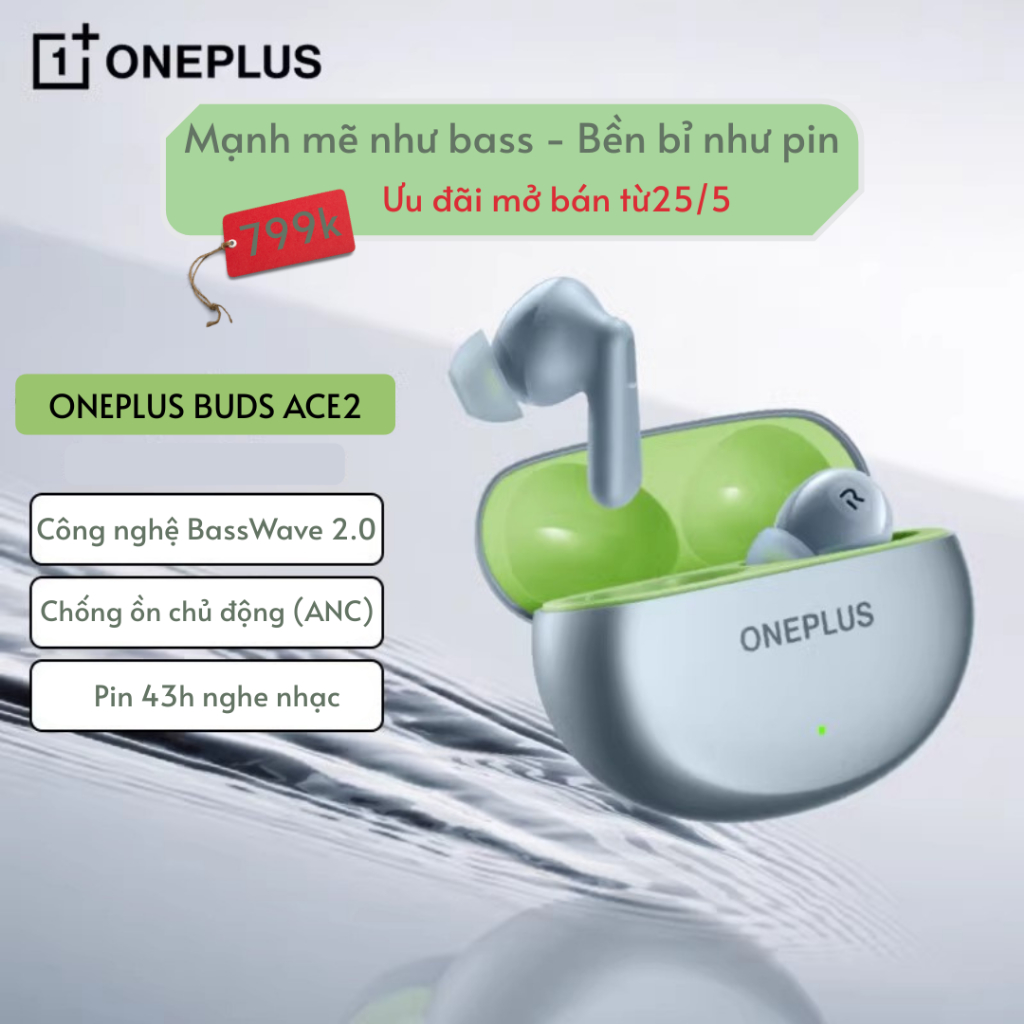 Tai Nghe Bluetooth OnePlus Buds Ace 2 – Âm Thanh Mạnh Mẽ, Trải Nghiệm Đỉnh Cao