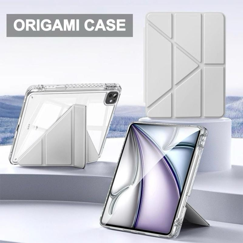 [Tặng bút cảm ứng]Bao da iPad Origami gấp gọn cho iPad có ngăn đựng bút, phụ kiện Ốp Case Chống Sốc