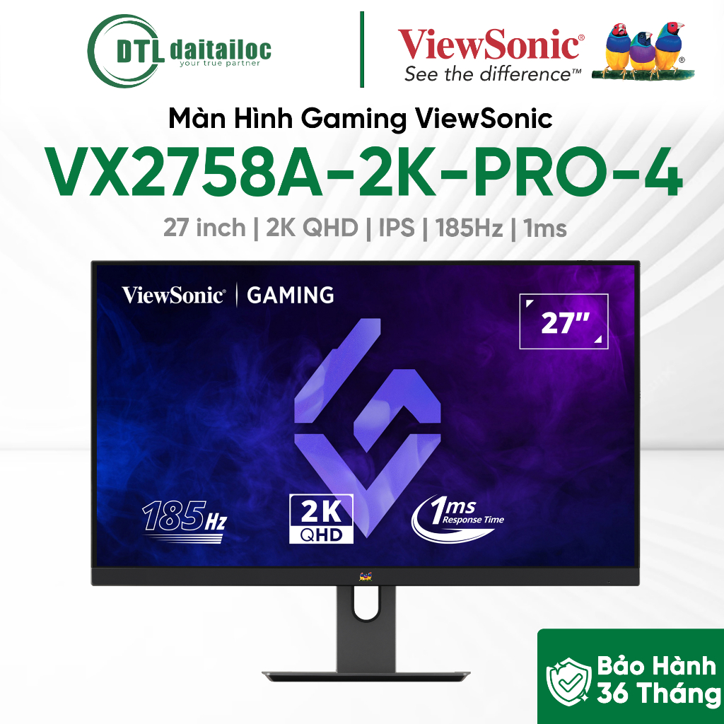 Màn Hình Gaming ViewSonic VX2758A-2K-PRO-4 27 inch 2k QHD IPS 185Hz 1ms | Chính Hãng | Bảo Hành 36 Tháng