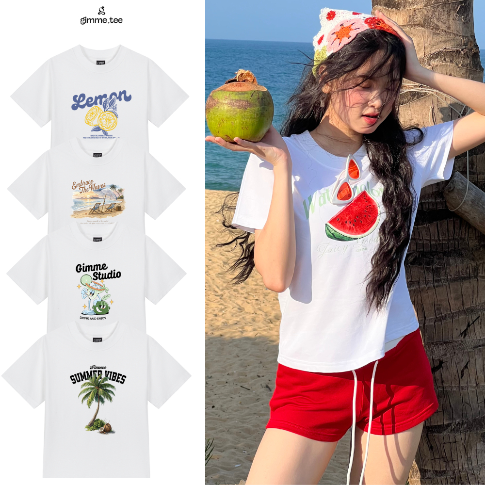 [Form Nữ] Áo BabyTee Gimme Form Nữ - ĐI BIỂN - Premium Cotton 250gsm 2 Chiều - Áo Thun Đi Biển - GMB87