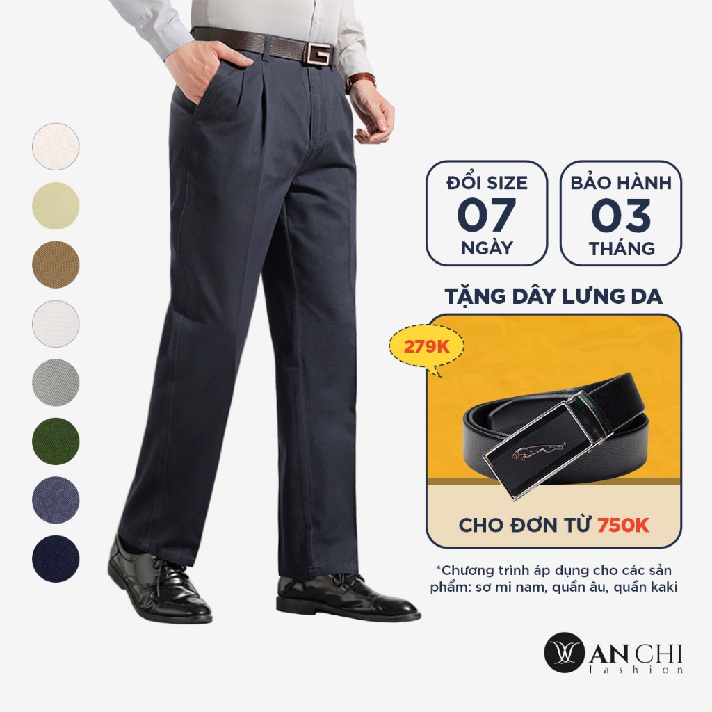 Quần kaki nam trung niên ANCHI chất thô dày dặn khỏe khoắn - B4ACKK2022THO